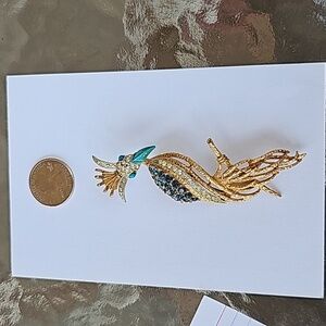 Florence Kingfisher Enamel bird pin RARE Sighen
